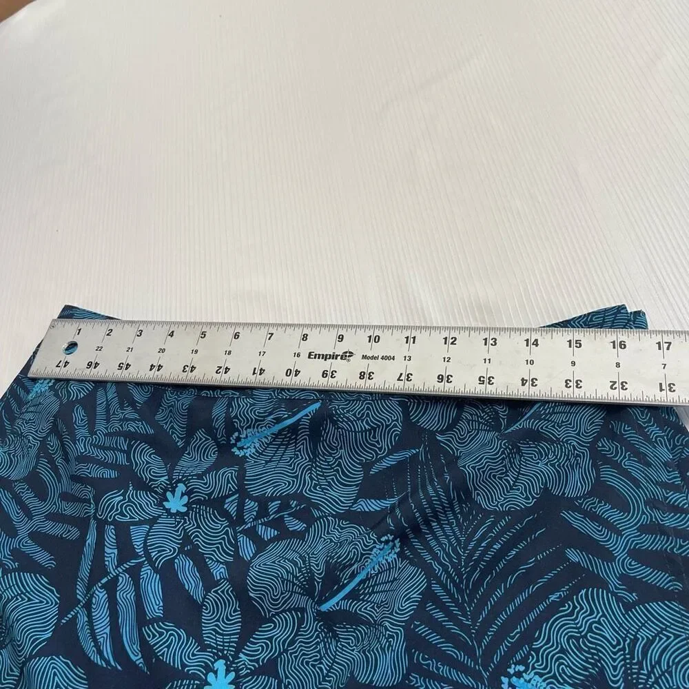 Rip Skirt Hawaii Wrap Skirt Beach Blue Floral Adjustable Surf Size Large